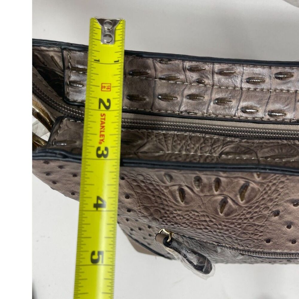New Alyssa Faux Leather Croc Vegan 2 Piece Wallet & Bag Set Tan Shoulder Bag - Picture 10 of 10